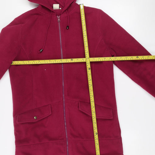 Cotton Traders Women’s Dark Magenta Fleece Hooded Jacket Size 10