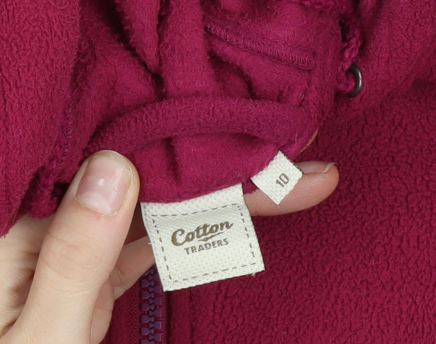 Cotton Traders Women’s Dark Magenta Fleece Hooded Jacket Size 10