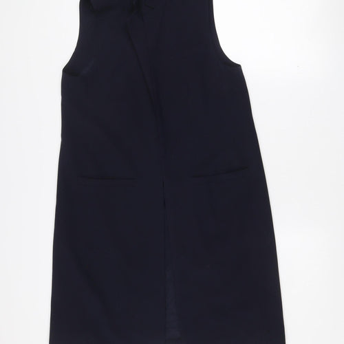 French Connection Women's Black Sleeveless Mid-Length Waistcoat Size 8