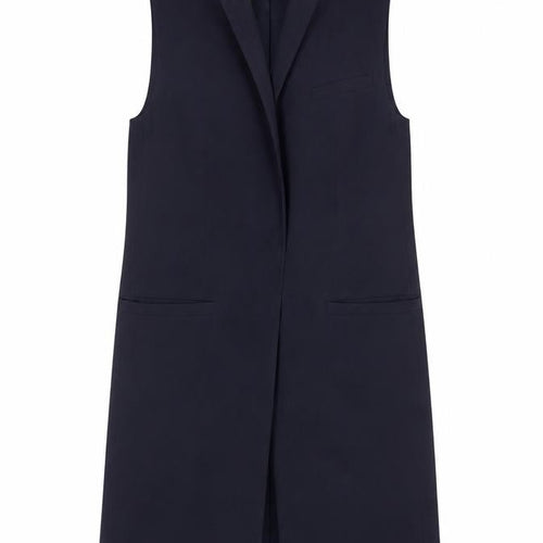 French Connection Women's Black Sleeveless Mid-Length Waistcoat Size 8