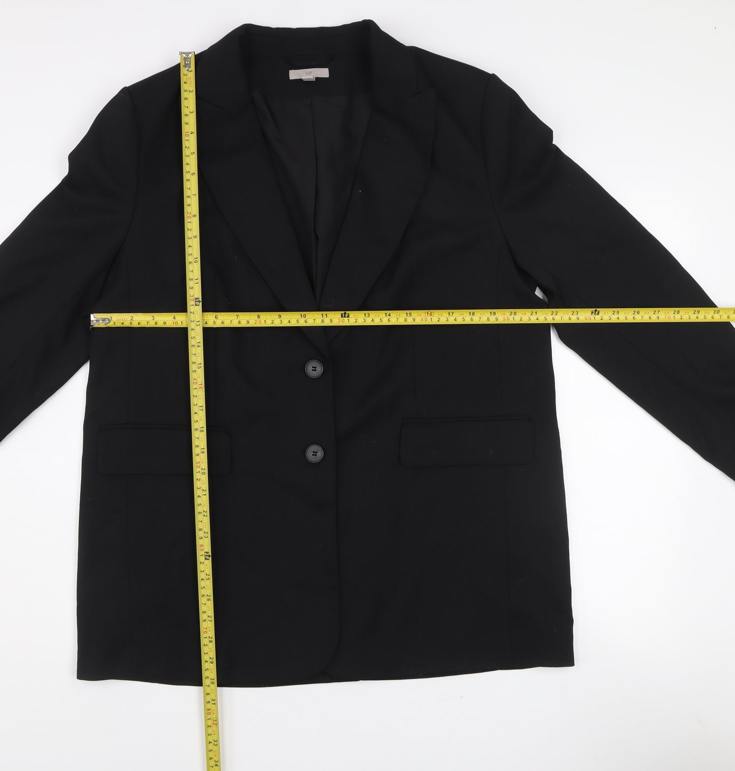 H&M Women's Black Two-Button Tailored Blazer Size M