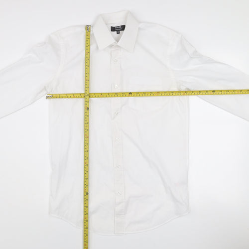 Dunnes Stores Men’s White Regular Fit Long Sleeve Button-Up Shirt 15in Collar