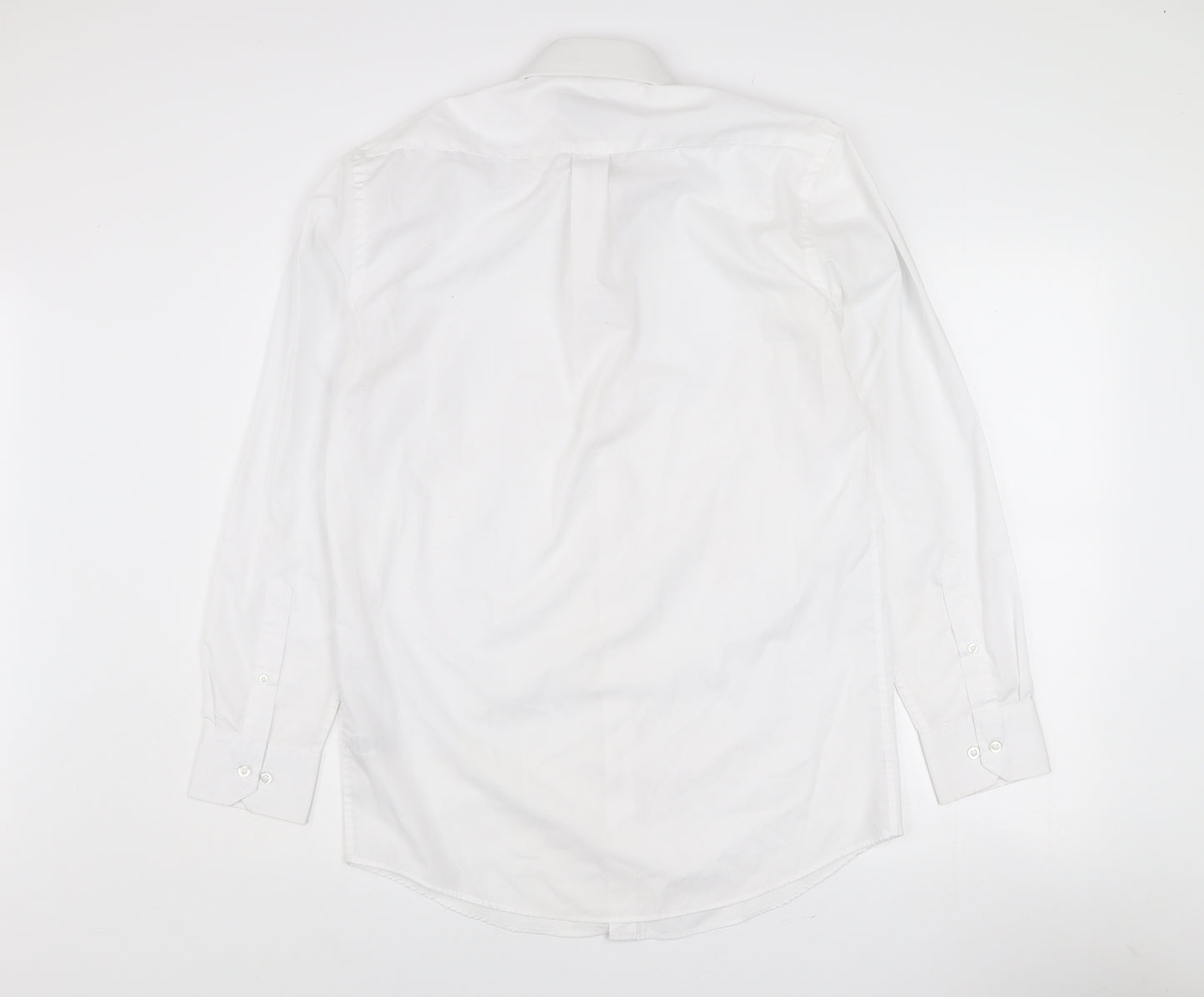 Dunnes Stores Men’s White Regular Fit Long Sleeve Button-Up Shirt 15in Collar