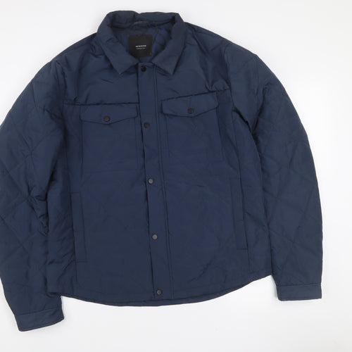 Reserved Womens Blue Quilted Mid-Length Lightweight Jacket L