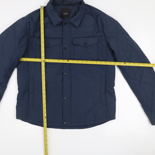 Reserved Womens Blue Quilted Mid-Length Lightweight Jacket L