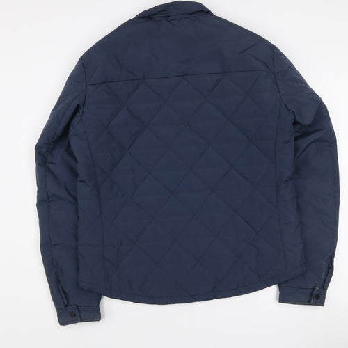 Reserved Womens Blue Quilted Mid-Length Lightweight Jacket L