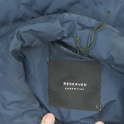 Reserved Womens Blue Quilted Mid-Length Lightweight Jacket L