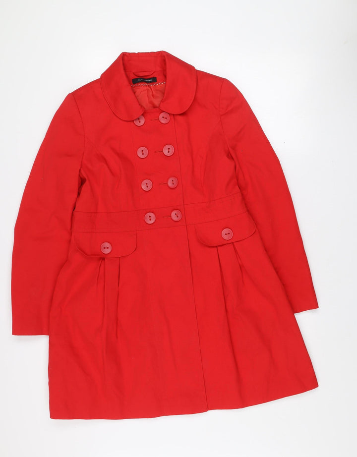 Dunnes Stores Women's Red Cotton Pea Coat Size 14
