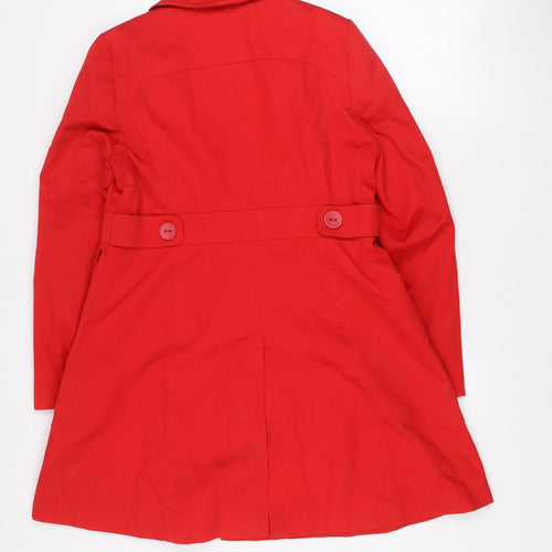 Dunnes Stores Women's Red Cotton Pea Coat Size 14