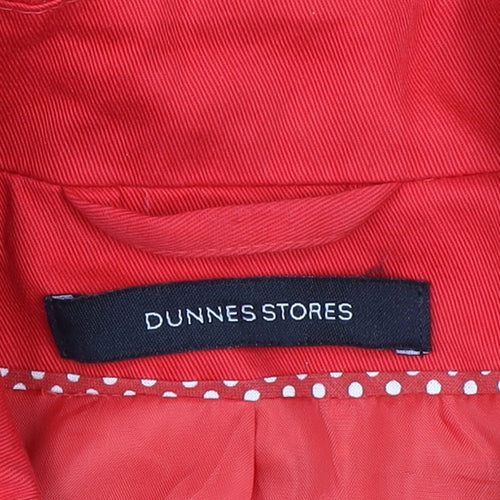 Dunnes Stores Women's Red Cotton Pea Coat Size 14