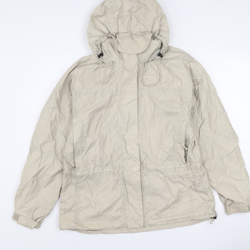 Magellan's Women's Beige Hooded Nylon Anorak Jacket Size M