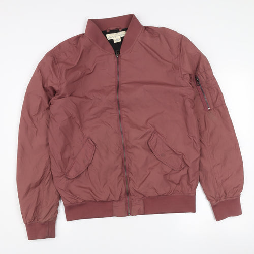 H&M L.O.G.G Men Brown Bomber Jacket Size M Full Zip Classic Style