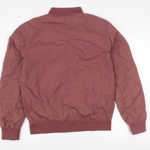 H&M L.O.G.G Men Brown Bomber Jacket Size M Full Zip Classic Style