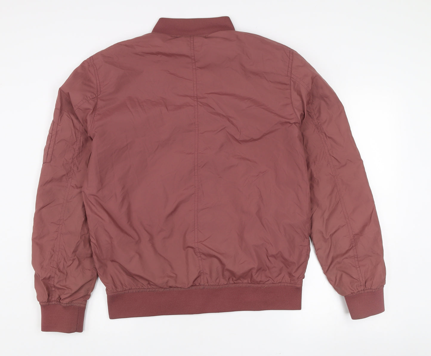 H&M L.O.G.G Men Brown Bomber Jacket Size M Full Zip Classic Style
