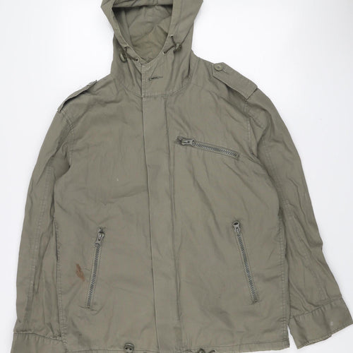 DENIM Co Men’s Green Cotton Military Hooded Jacket S