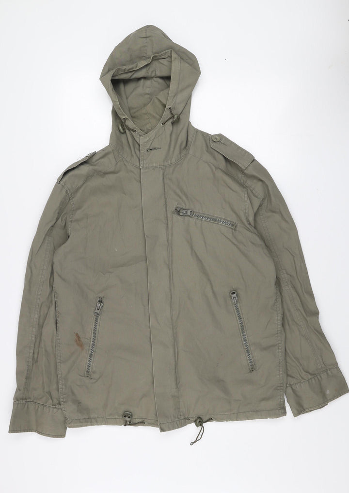 DENIM Co Men’s Green Cotton Military Hooded Jacket S