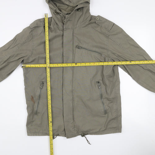 DENIM Co Men’s Green Cotton Military Hooded Jacket S