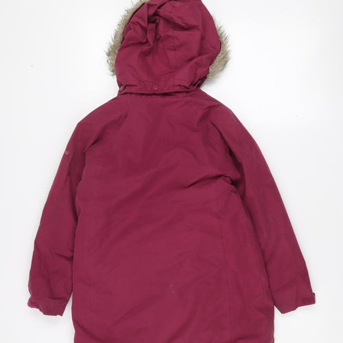 Trespass Girls Purple Waterproof Parka Coat 7-8 Years Hooded Winter Jacket