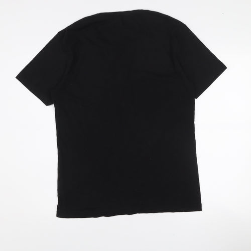 JEEL Womens Black Animal Print Flag T-Shirt 2XL