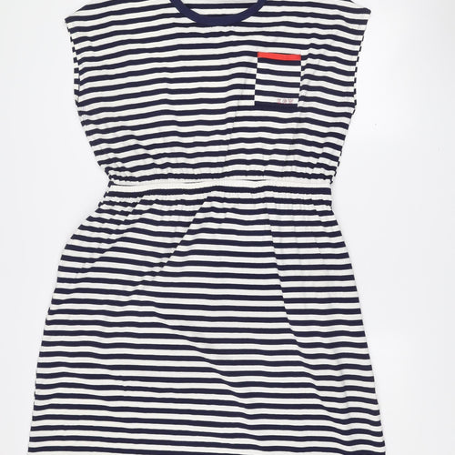 Kelly & Grace Women’s Blue Striped Sleeveless T-Shirt Dress XL Viscose