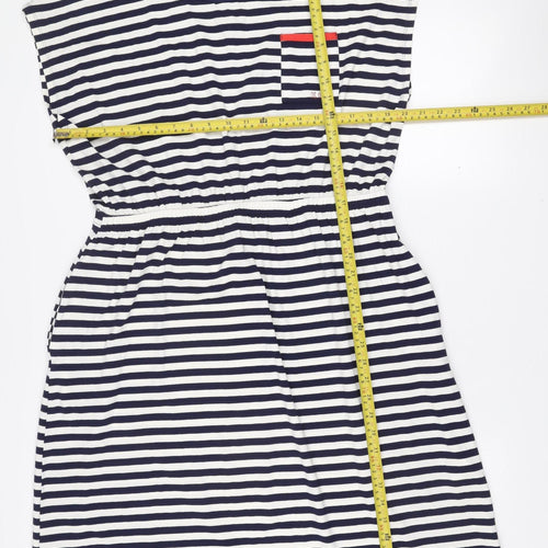 Kelly & Grace Women’s Blue Striped Sleeveless T-Shirt Dress XL Viscose