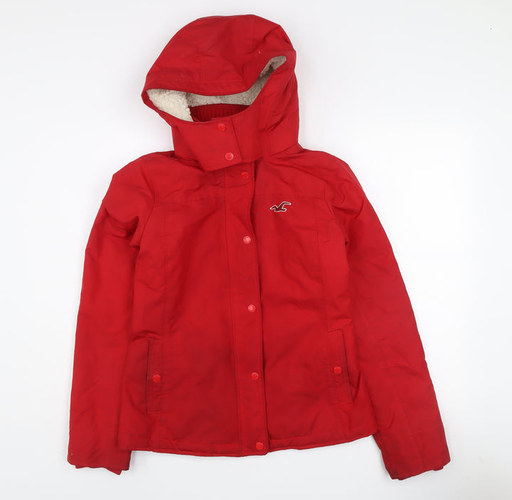 Hollister Women’s Red Hooded All-Weather Jacket Size S