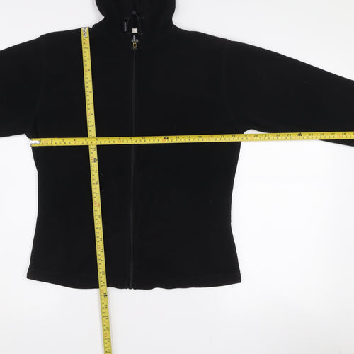 Peter Storm Womens Black Fleece Hooded Full Zip Jacket Size 14
