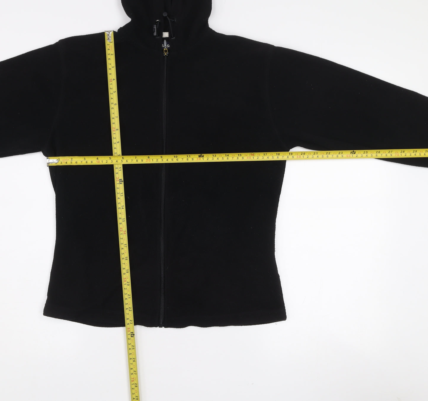 Peter Storm Womens Black Fleece Hooded Full Zip Jacket Size 14