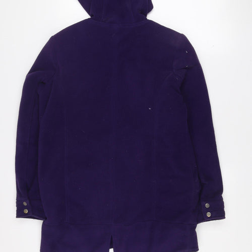 Cotton Traders Womens Purple Fleece Hooded Zip Jacket Size 10
