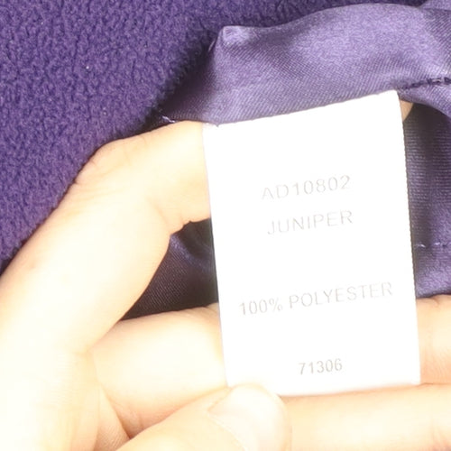 Cotton Traders Womens Purple Fleece Hooded Zip Jacket Size 10