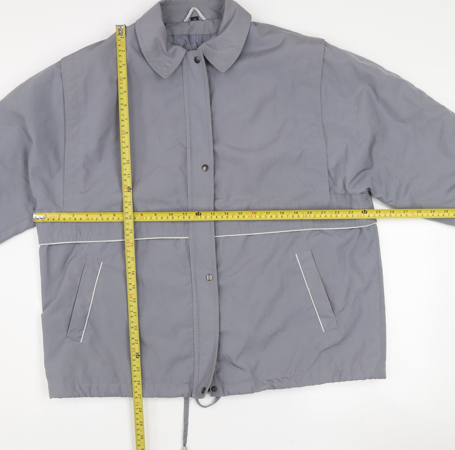 Tehomac Men’s Grey L Mid-Length Casual Polyester Jacket