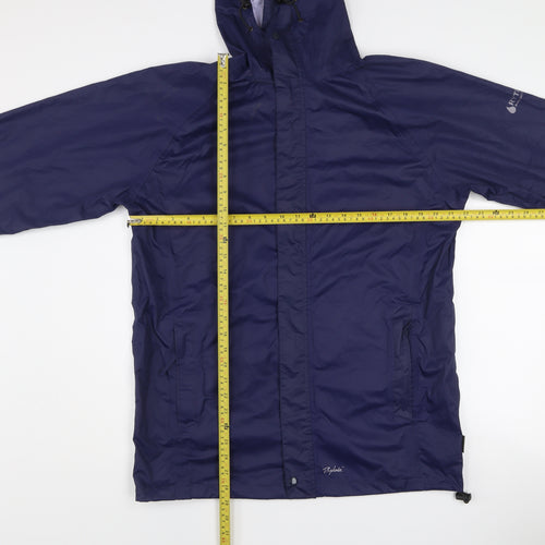 Rydale Women Blue Waterproof Pack & Go Hooded Rain Jacket Size S