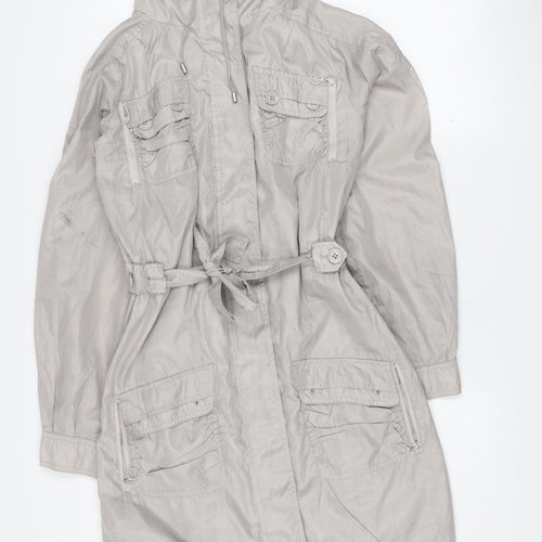 Lea Fashion Women’s Grey Mid-Length Anorak Jacket Size S Polyester