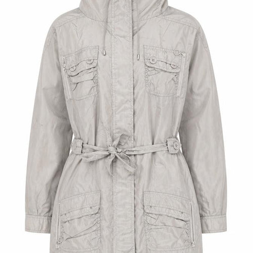 Lea Fashion Women’s Grey Mid-Length Anorak Jacket Size S Polyester