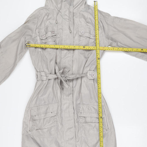 Lea Fashion Women’s Grey Mid-Length Anorak Jacket Size S Polyester