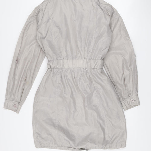 Lea Fashion Women’s Grey Mid-Length Anorak Jacket Size S Polyester