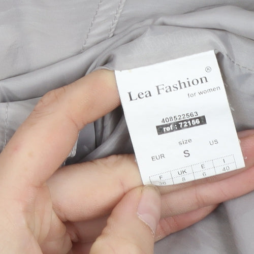 Lea Fashion Women’s Grey Mid-Length Anorak Jacket Size S Polyester