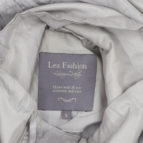 Lea Fashion Women’s Grey Mid-Length Anorak Jacket Size S Polyester