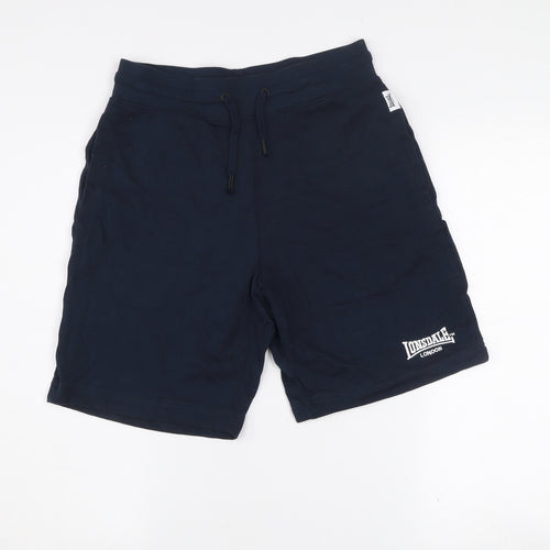 Lonsdale Men’s Blue Athletic Jersey Shorts S – Drawstring Waist Gymwear