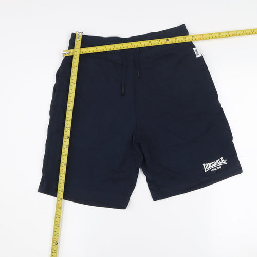Lonsdale Men’s Blue Athletic Jersey Shorts S – Drawstring Waist Gymwear