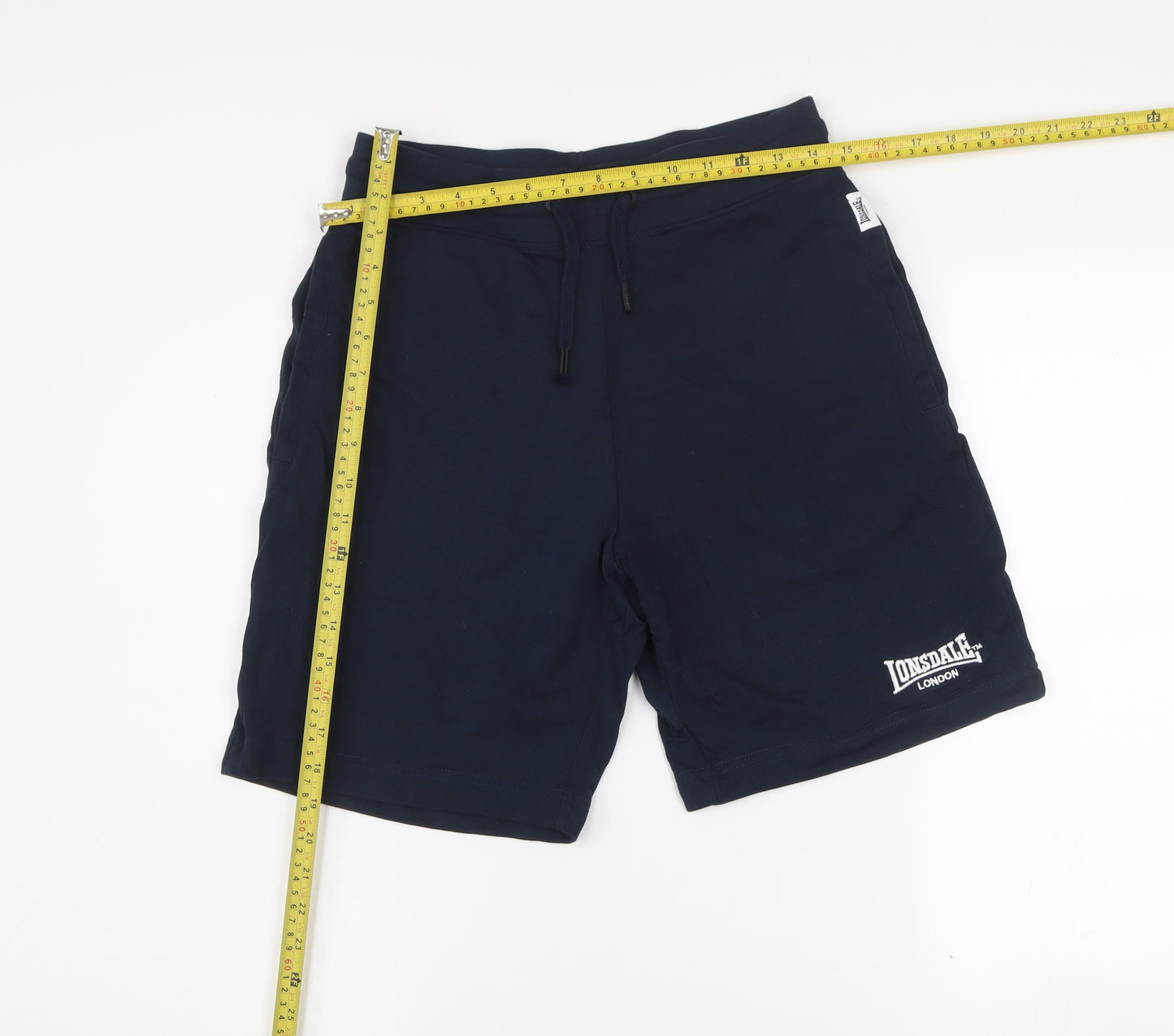 Lonsdale Men’s Blue Athletic Jersey Shorts S – Drawstring Waist Gymwear