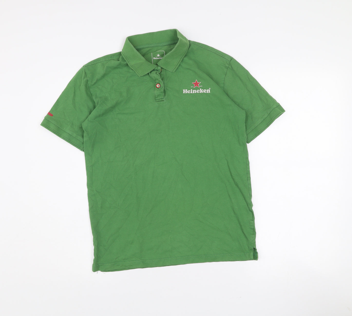 Heineken Men's Green Short Sleeve Polo Shirt Size S Cotton Blend