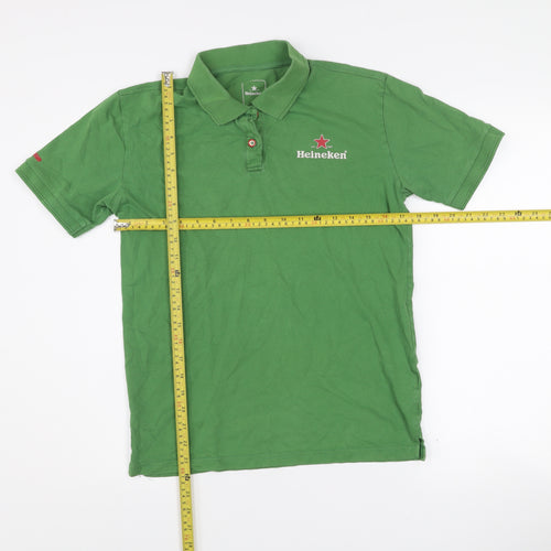 Heineken Men's Green Short Sleeve Polo Shirt Size S Cotton Blend