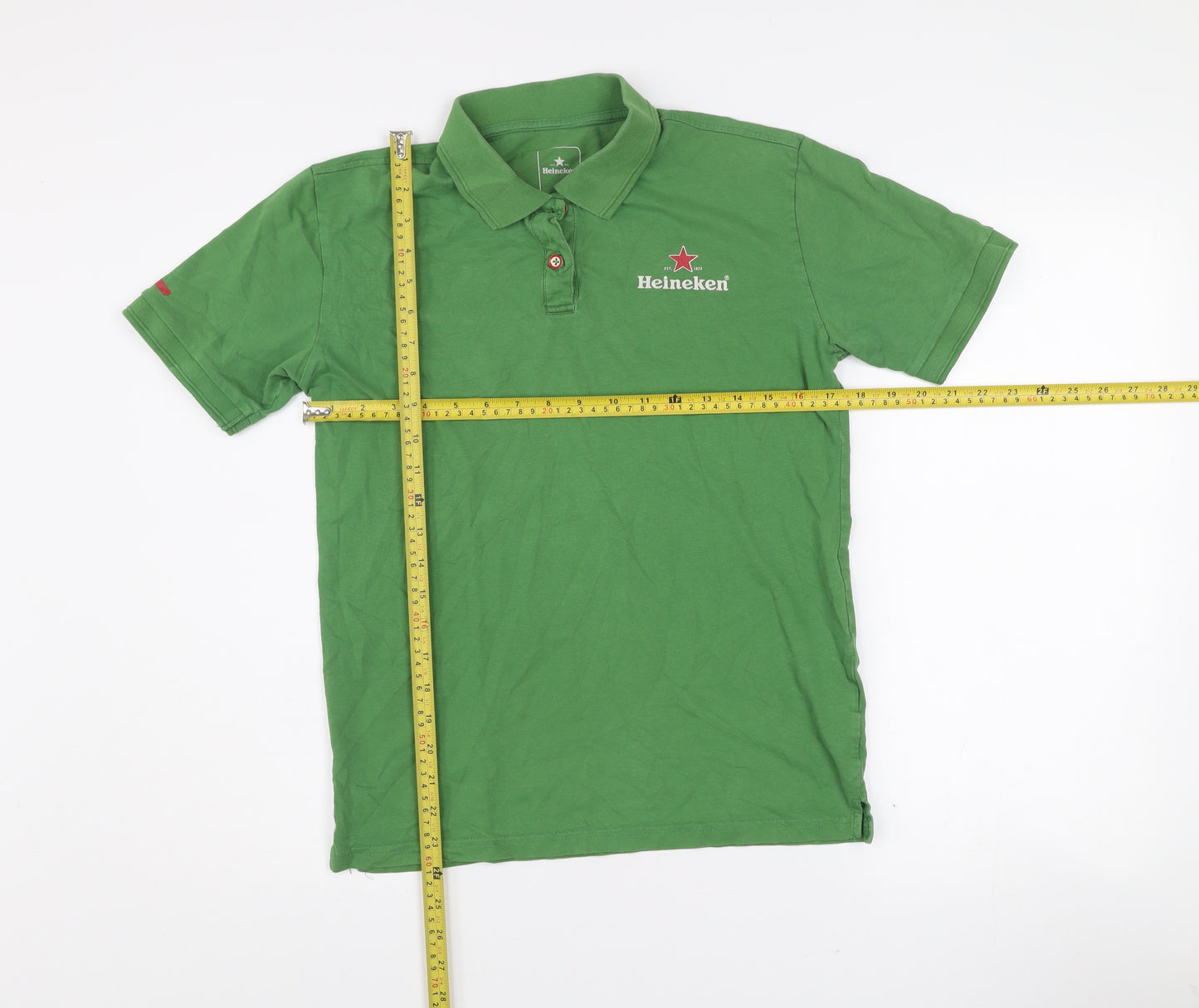 Heineken Men's Green Short Sleeve Polo Shirt Size S Cotton Blend