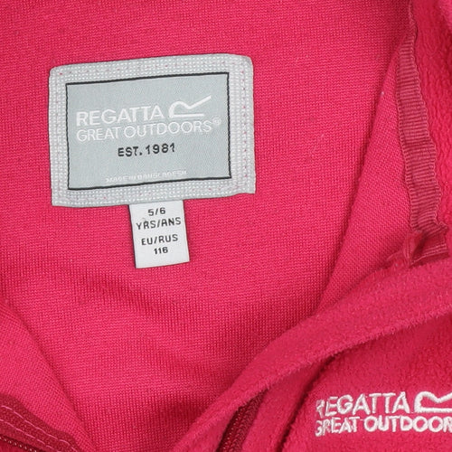 Regatta Girls Pink Fleece 1/4 Zip Pullover Sweatshirt 5-6 Years