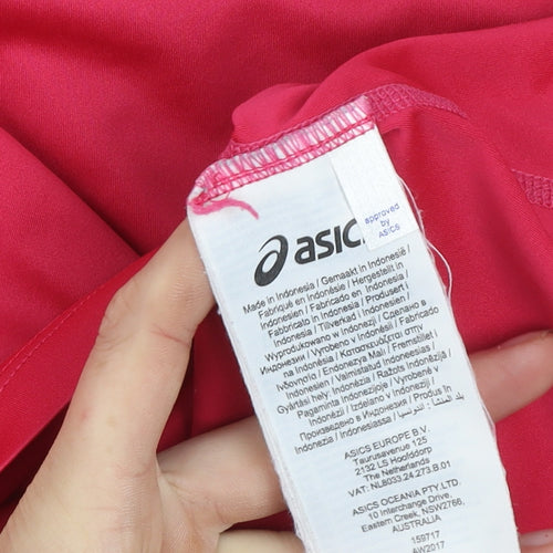 Asics Womens Pink Short Sleeve Running T-Shirt Size M Slim Fit