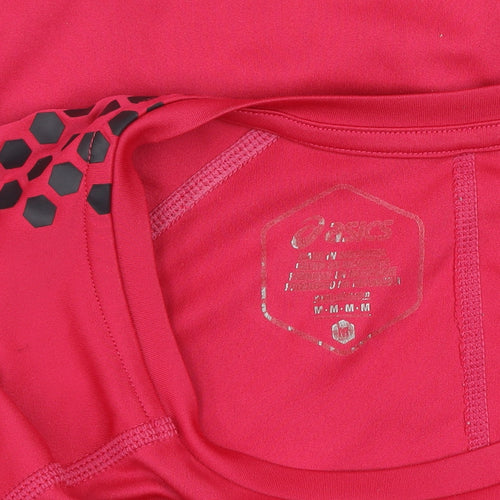 Asics Womens Pink Short Sleeve Running T-Shirt Size M Slim Fit