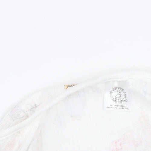 Beatrix Potter Peter Rabbit White Cotton Unisex 9-12M Babygrow