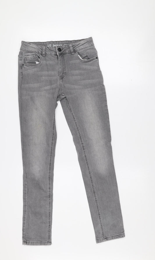 Denim Co Girls Grey Skinny Jeans 11-12 Years Stretch Denim