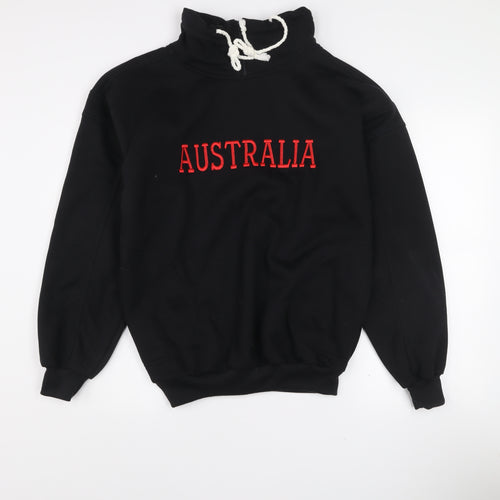 Future Design Women's Black Pullover Sweatshirt Australia Embroidered M